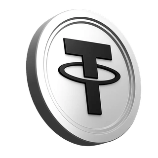 กราฟิกเหรียญ USDT ของ Tether ในส่วนแสดงข้อมูลของแพลตฟอร์ม